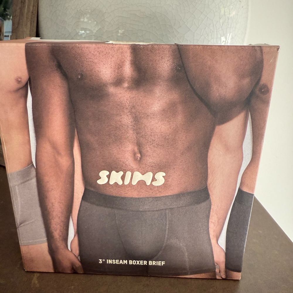 SKIMS 3” inseam boxer briefs 3-pack, obsidian, L, never been worn